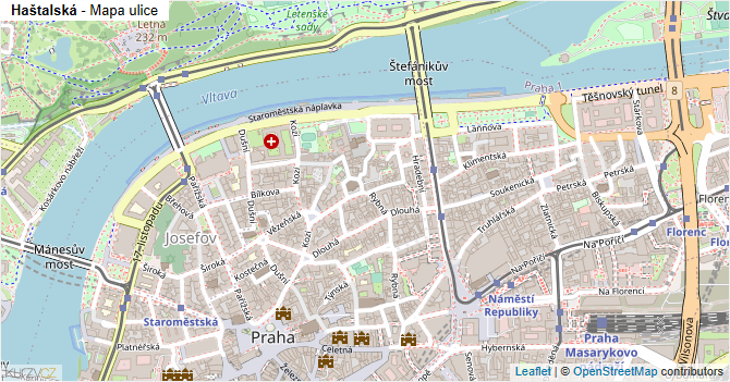 Haštalská - mapa ulice