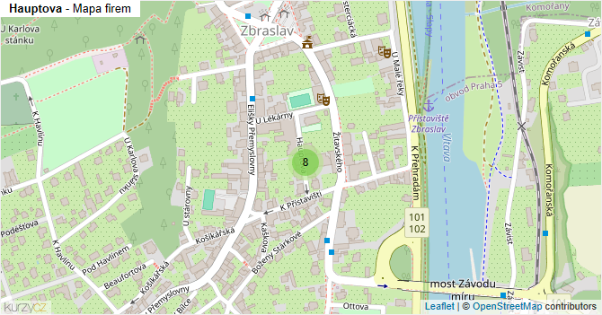 Hauptova - mapa firem
