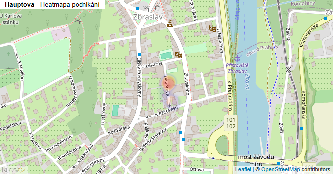 Hauptova - mapa podnikání