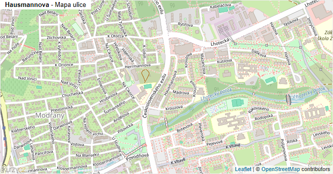 Hausmannova - mapa ulice