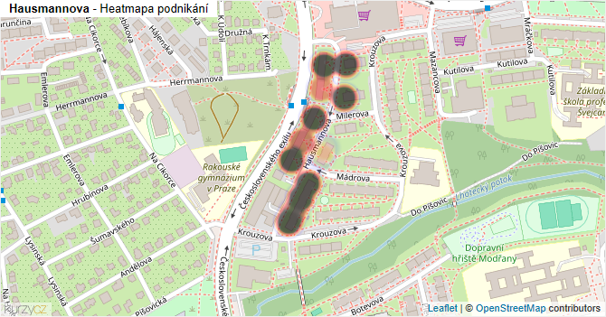 Hausmannova - mapa podnikání