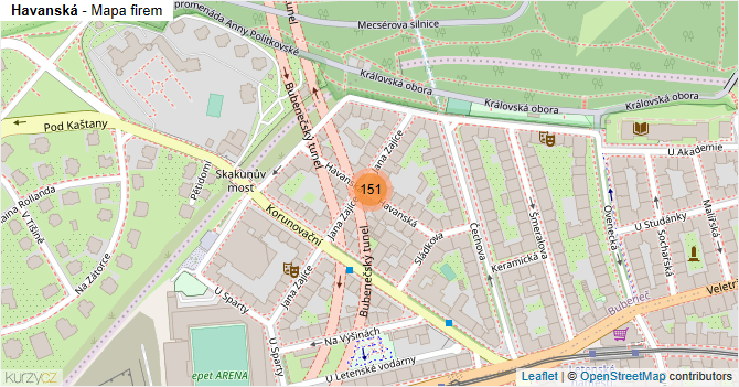 Havanská - mapa firem