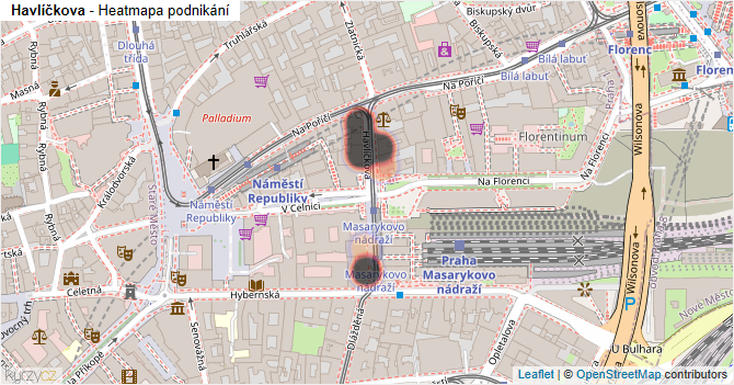Havlíčkova - mapa podnikání
