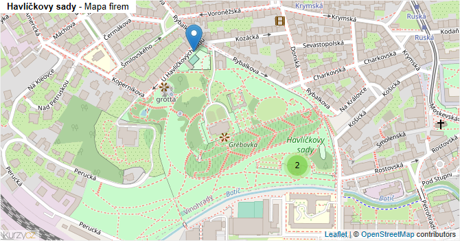 Havlíčkovy sady - mapa firem