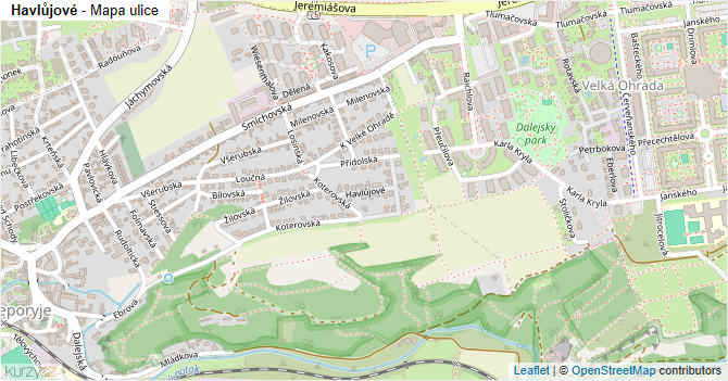 Havlůjové - mapa ulice