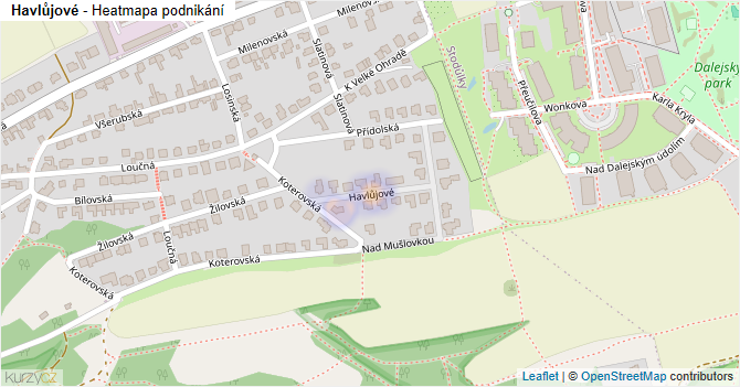 Havlůjové - mapa podnikání