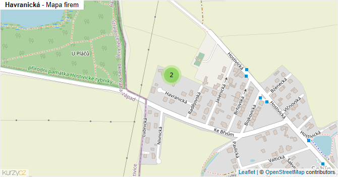 Havranická - mapa firem