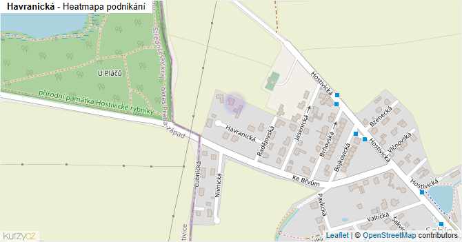 Havranická - mapa podnikání