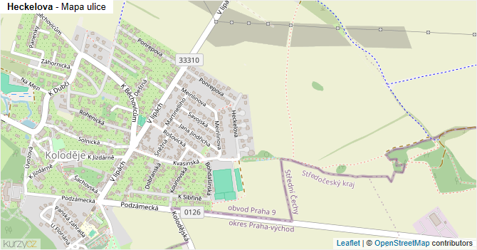 Heckelova - mapa ulice