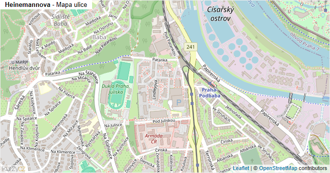 Heinemannova - mapa ulice