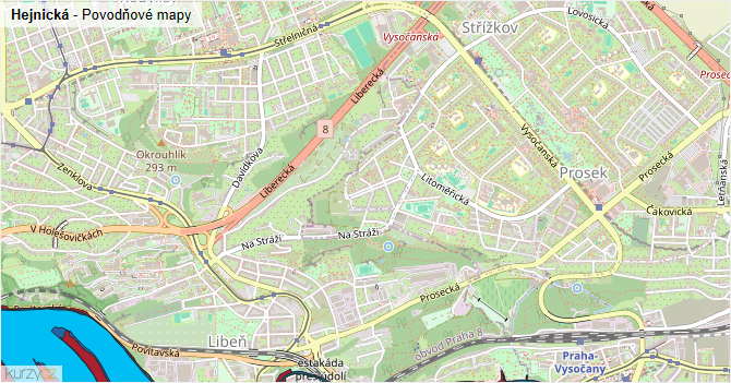 Hejnická - záplavové mapy stoleté vody