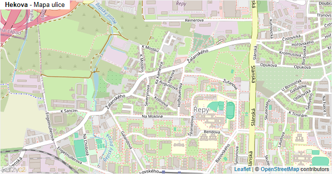 Hekova - mapa ulice