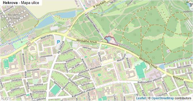 Hekrova - mapa ulice