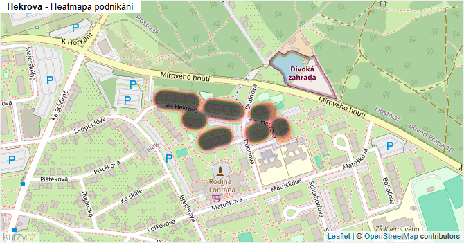 Hekrova - mapa podnikání