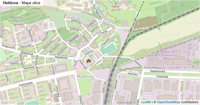 Heldova - mapa ulice