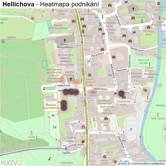 Mapa Hellichova - Firmy v ulici.