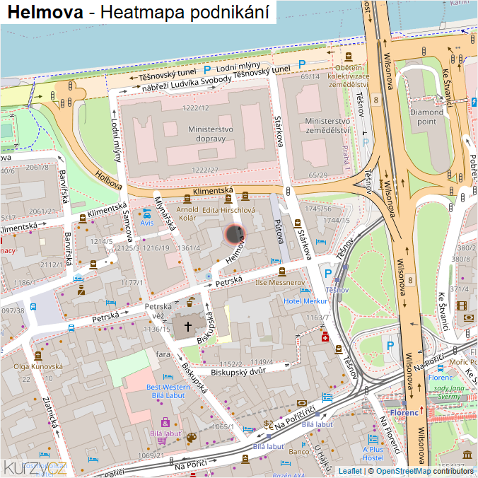 Mapa Helmova - Firmy v ulici.