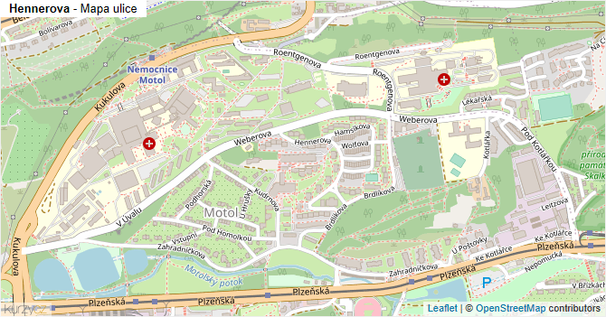 Hennerova - mapa ulice