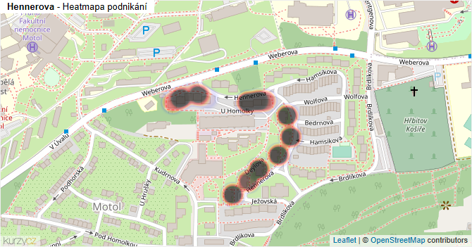 Hennerova - mapa podnikání