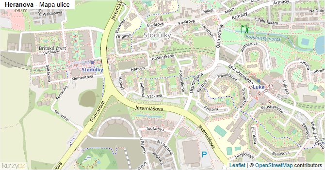 Heranova - mapa ulice