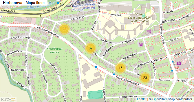 Herbenova - mapa firem