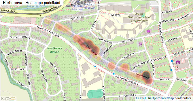 Herbenova - mapa podnikání