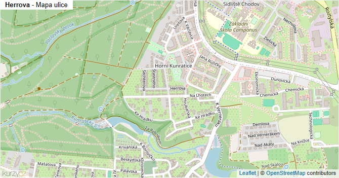 Herrova - mapa ulice