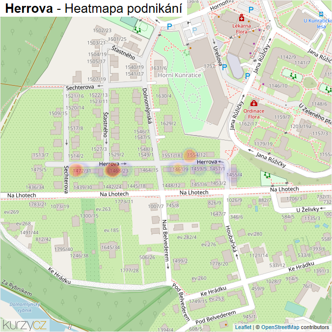 Mapa Herrova - Firmy v ulici.