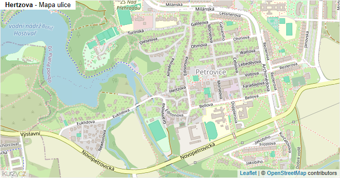 Hertzova - mapa ulice