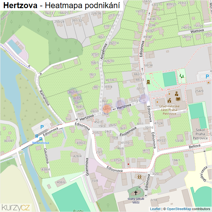 Mapa Hertzova - Firmy v ulici.