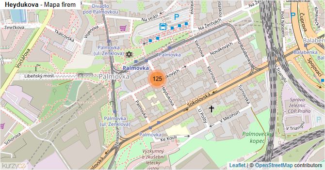 Heydukova - mapa firem