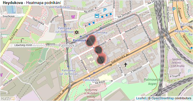 Heydukova - mapa podnikání