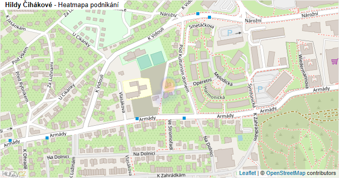 Hildy Čihákové - mapa podnikání