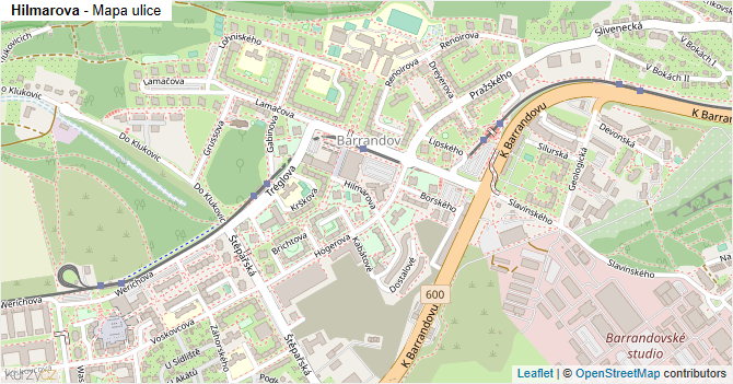 Hilmarova - mapa ulice