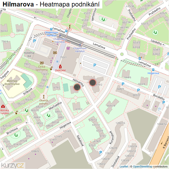 Mapa Hilmarova - Firmy v ulici.