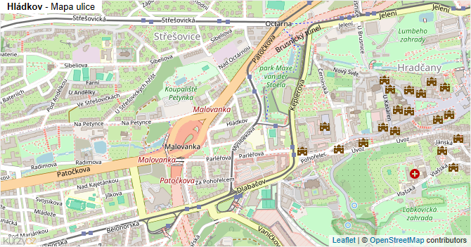 Hládkov - mapa ulice