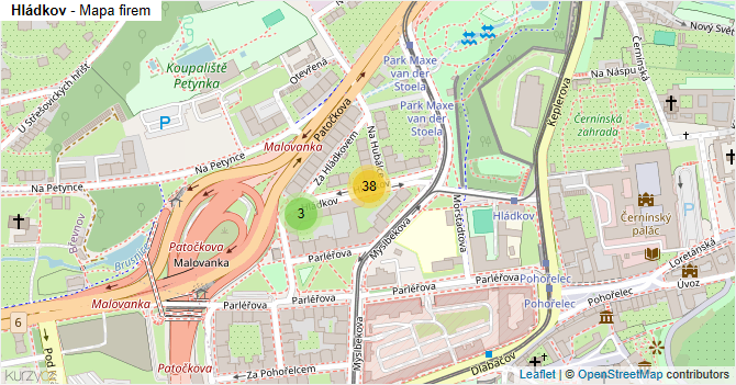 Hládkov - mapa firem