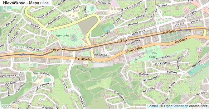 Hlaváčkova - mapa ulice