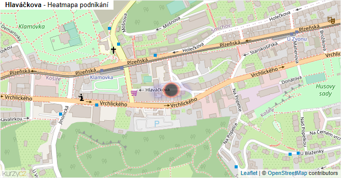 Hlaváčkova - mapa podnikání