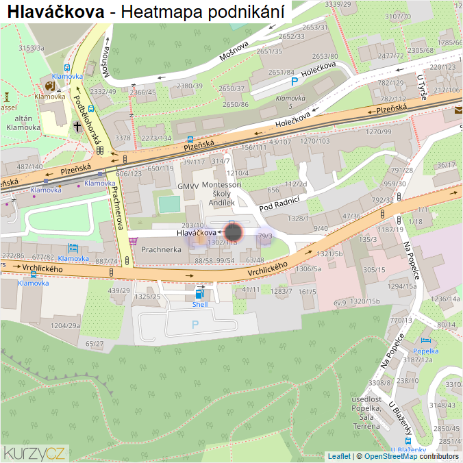 Mapa Hlaváčkova - Firmy v ulici.