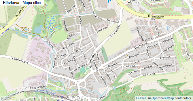 Hlávkova - mapa ulice
