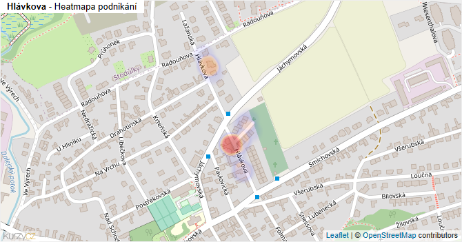 Hlávkova - mapa podnikání