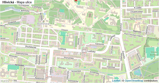 Hlivická - mapa ulice