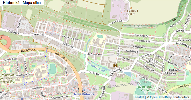 Hlubocká - mapa ulice