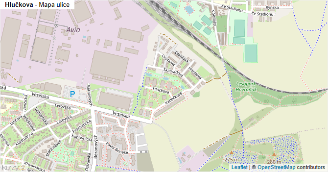 Hlučkova - mapa ulice