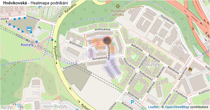 Hněvkovská - mapa podnikání
