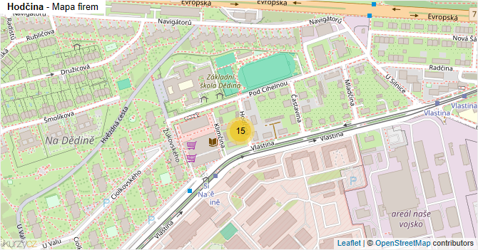 Hodčina - mapa firem
