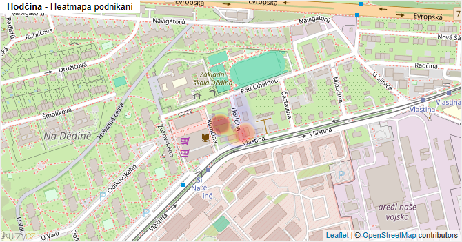 Hodčina - mapa podnikání