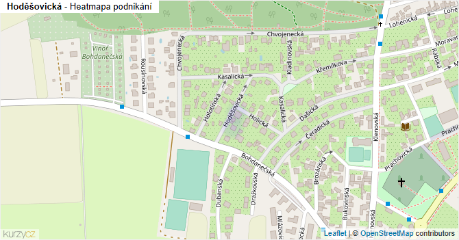 Hoděšovická - mapa podnikání