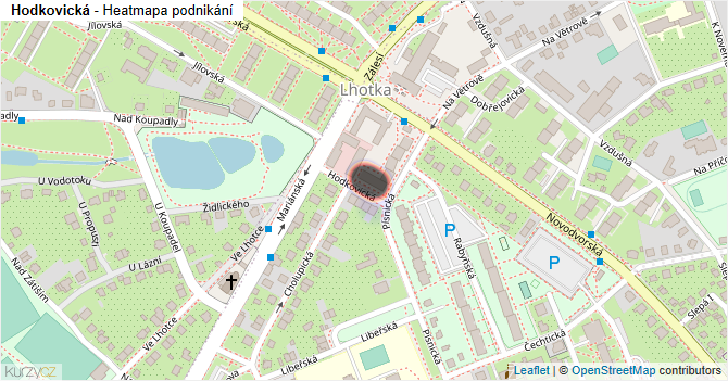 Hodkovická - mapa podnikání